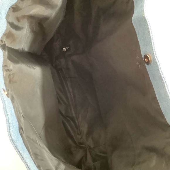 VS large denim shoulder purse bag with rose gold studs EUC - Picture 8 of 14